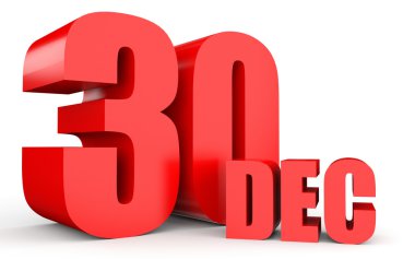 30 Aralık. Beyaz arka plan üzerinde metin.