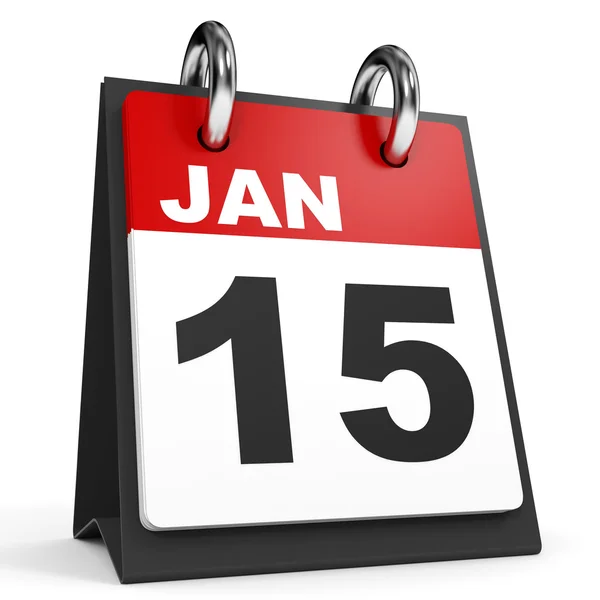 15 января. календарь на белом фоне . — стоковое фото