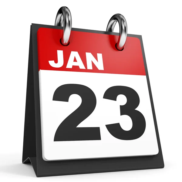 23 januari. Kalender op witte achtergrond. — Stockfoto