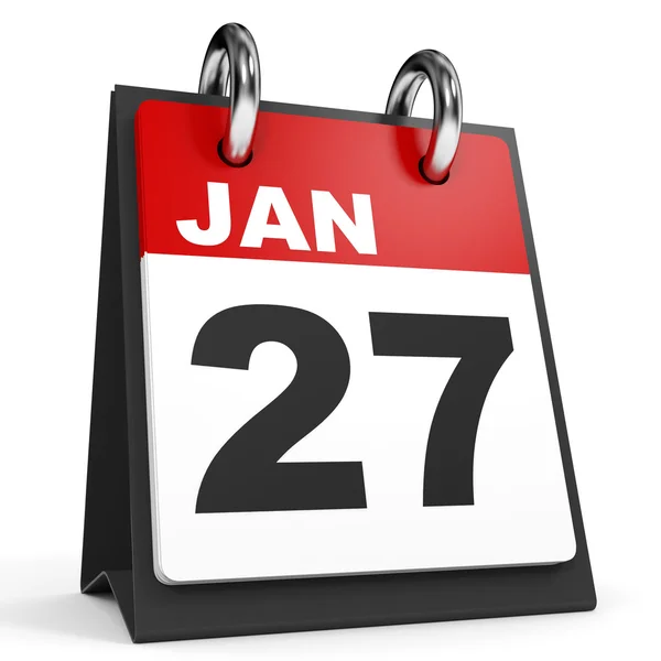 27 januari. Kalender op witte achtergrond. — Stockfoto