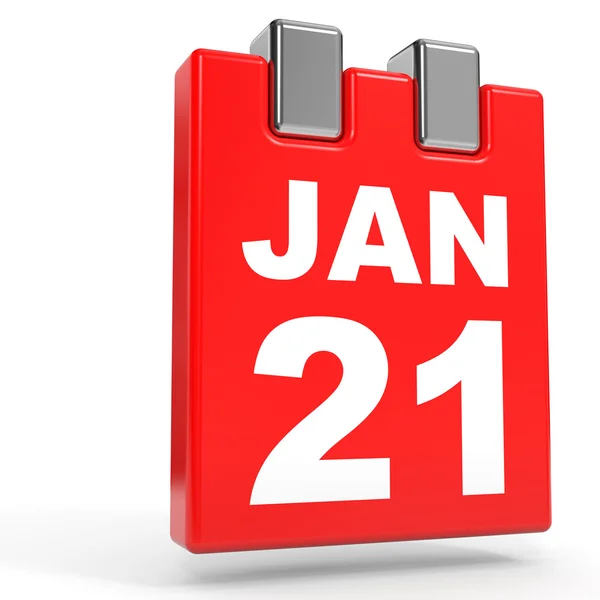 21 januari. Kalender op witte achtergrond. — Stockfoto