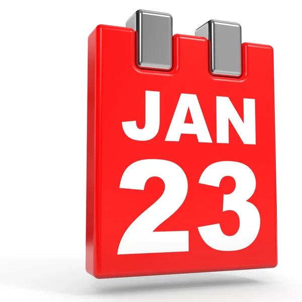 23 Januari. Kalender pada latar belakang putih . — Stok Foto