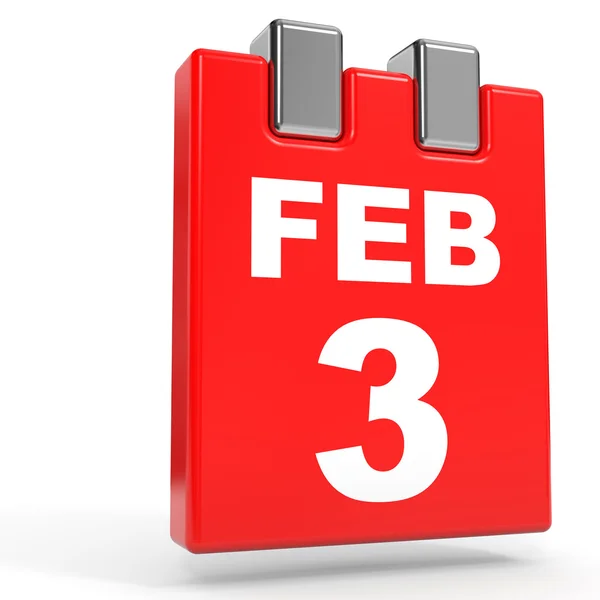 3 de febrero. Calendario sobre fondo blanco . — Foto de Stock