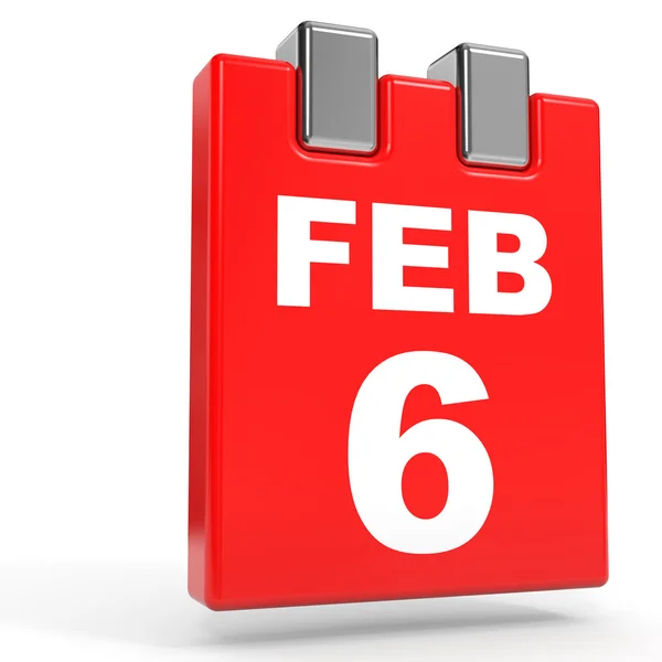 February 6. Calendar on white background. — Stock Photo, Image