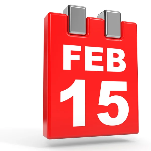 February 15. Calendar on white background. — Stock Photo, Image