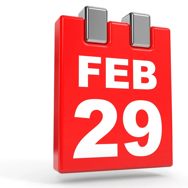 February 29. Calendar on white background. — Stock Photo, Image