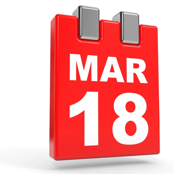 March 18. Calendar on white background. — Stock Photo, Image