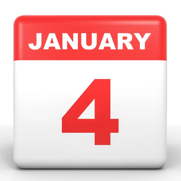 Le 4 janvier. Calendrier sur fond blanc . — Photo de stock par ©iCreative3D  - 125384158