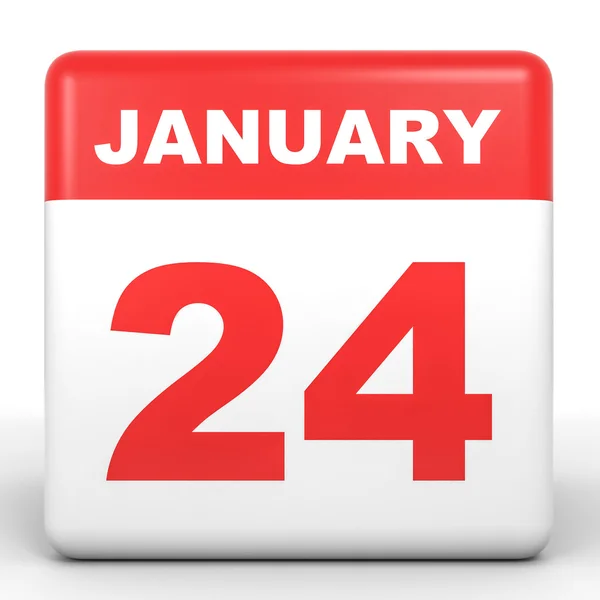 24 de Janeiro. Calendário sobre fundo branco . — Fotografia de Stock