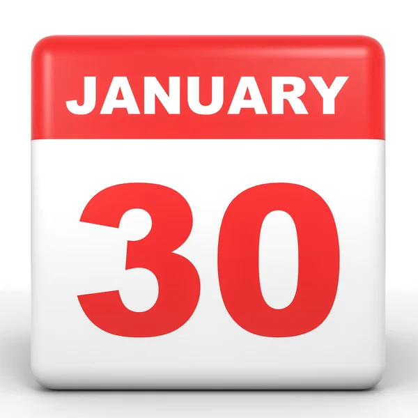 30 gennaio. Calendario su sfondo bianco . — Foto Stock