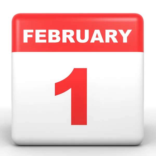 February 1. Calendar on white background. — Stock Photo, Image
