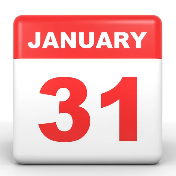 31. ledna. Kalendář na bílém pozadí. — Stock fotografie