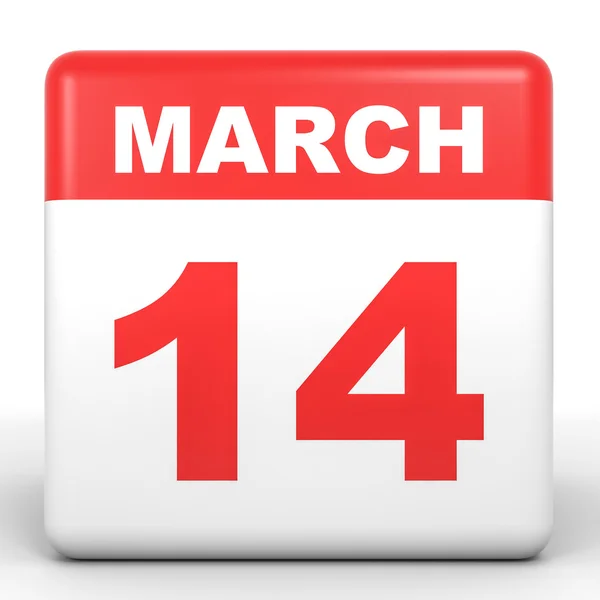 14 de Março. Calendário sobre fundo branco . — Fotografia de Stock