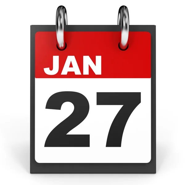27 stycznia. Kalendarz na białym tle. — Zdjęcie stockowe