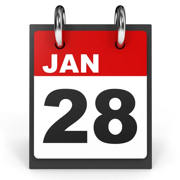 28 Ιανουαρίου. Ημερολόγιο σε λευκό φόντο. — Φωτογραφία Αρχείου
