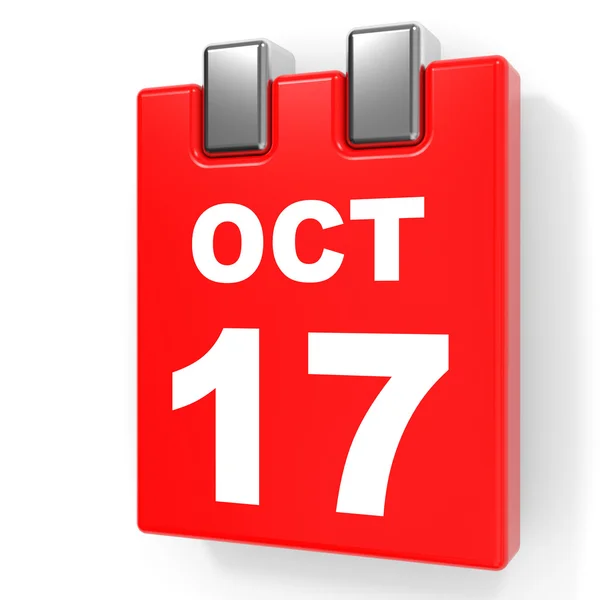 Den 17 oktober. Kalender på vit bakgrund. — Stockfoto