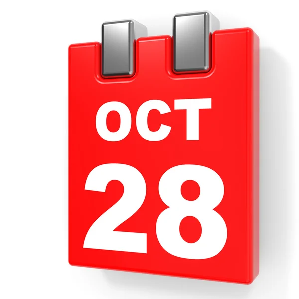 October 28. Calendar on white background. — Stock Photo, Image