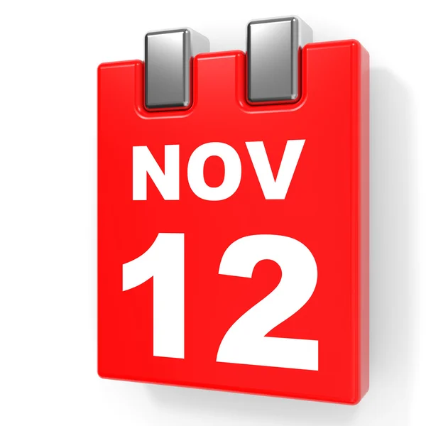 12 novembre. Calendario su sfondo bianco . — Foto Stock