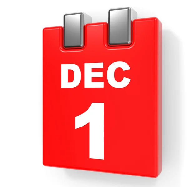 1 dicembre. Calendario su sfondo bianco . — Foto Stock