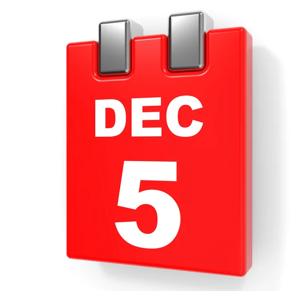 December 5. Calendar on white background. — Stock Photo, Image