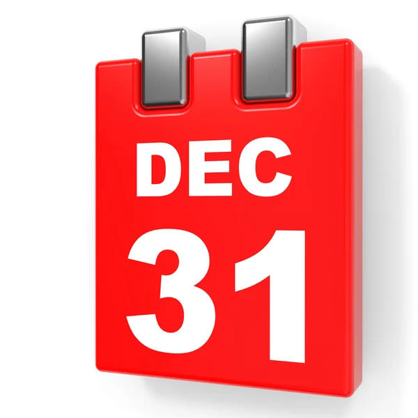 31 de diciembre. Calendario sobre fondo blanco . — Foto de Stock