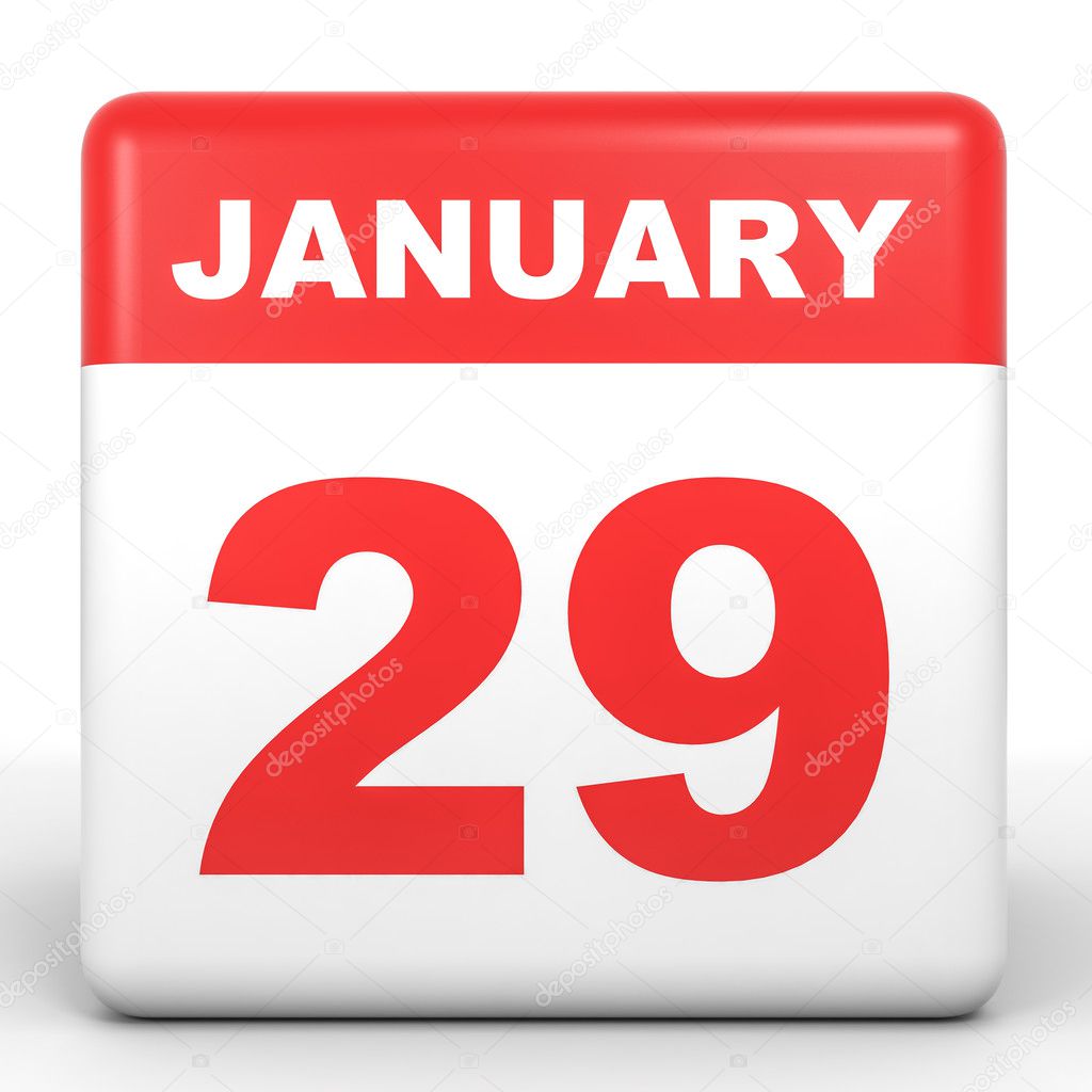 January 29. Calendar on white background.