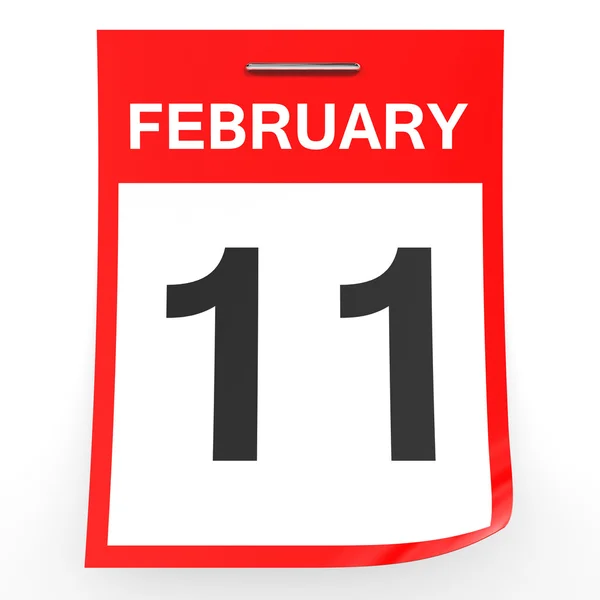 February 11. Calendar on white background. — Stock Photo, Image