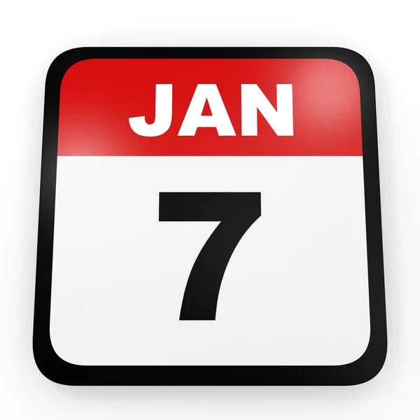 7 Ιανουαρίου. Ημερολόγιο σε λευκό φόντο. — Φωτογραφία Αρχείου