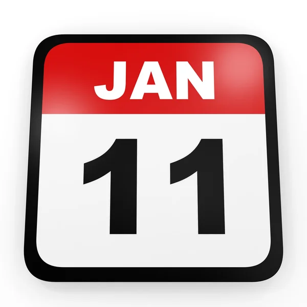 11 de enero. Calendario sobre fondo blanco . — Foto de Stock