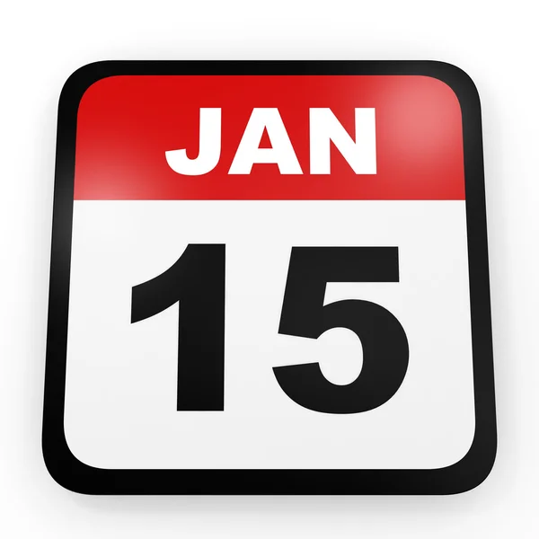 15 gennaio. Calendario su sfondo bianco . — Foto Stock
