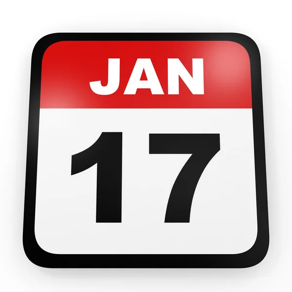 17 stycznia. Kalendarz na białym tle. — Zdjęcie stockowe