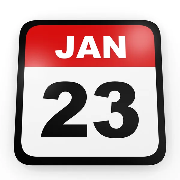 23 januari. Kalender på vit bakgrund. — Stockfoto