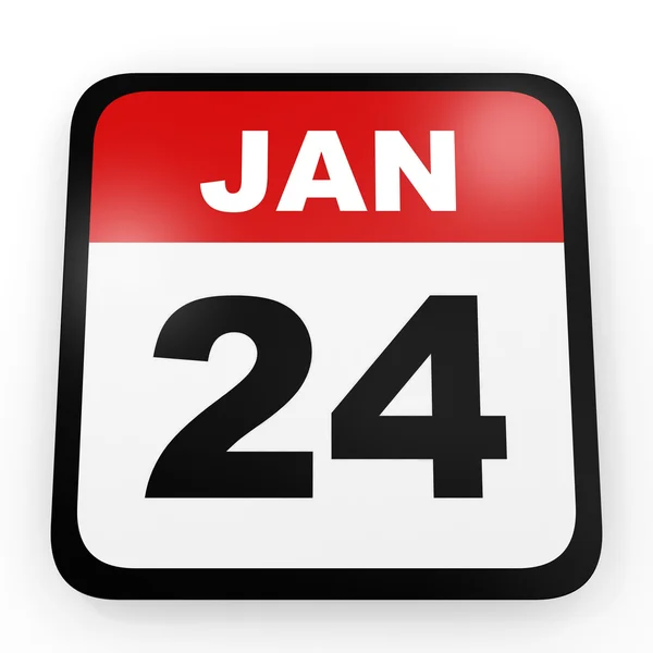 24 січня. Календар на білому тлі . — стокове фото
