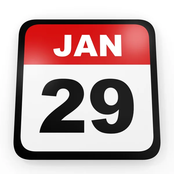 29 stycznia. Kalendarz na białym tle. — Zdjęcie stockowe