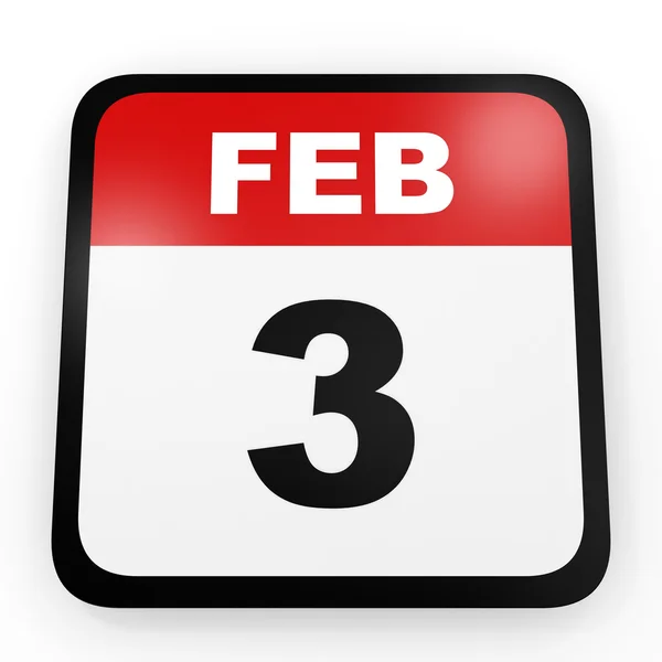 February 3. Calendar on white background. — Stock Photo, Image