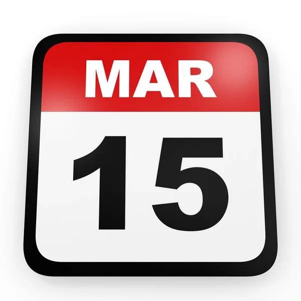 March 15. Calendar on white background. — Stock Photo, Image