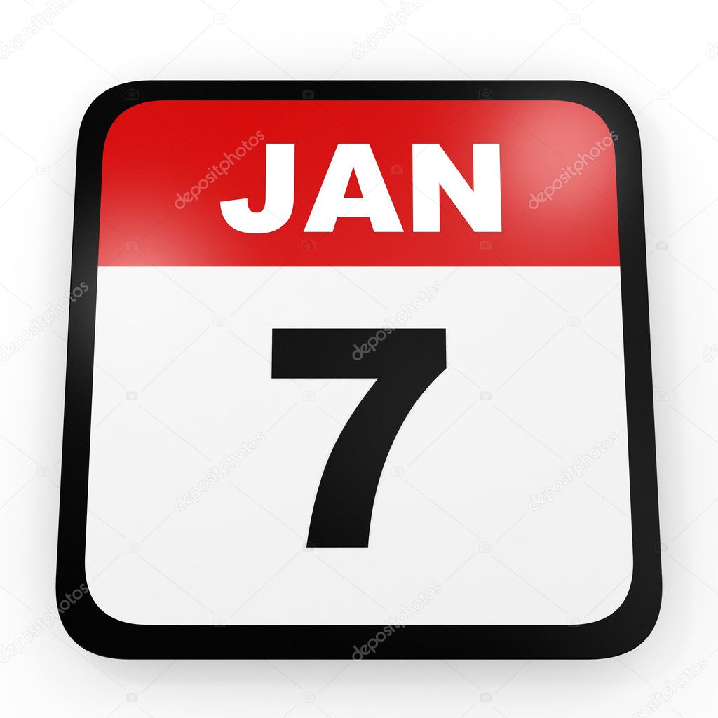 1 月7 日 白色背景上的日历 图库照片 C Icreative3d 1 月7 日 白色背景上的日历 图库照片 C Icreative3d