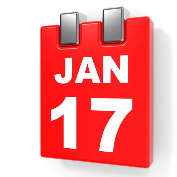 17 de enero. Calendario sobre fondo blanco . — Foto de Stock