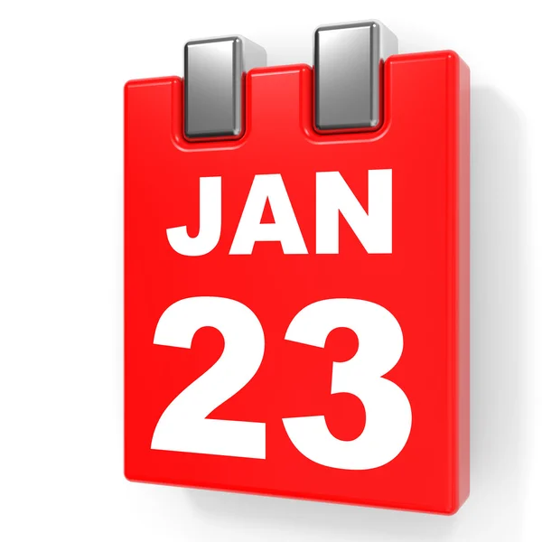 23 gennaio. Calendario su sfondo bianco . — Foto Stock