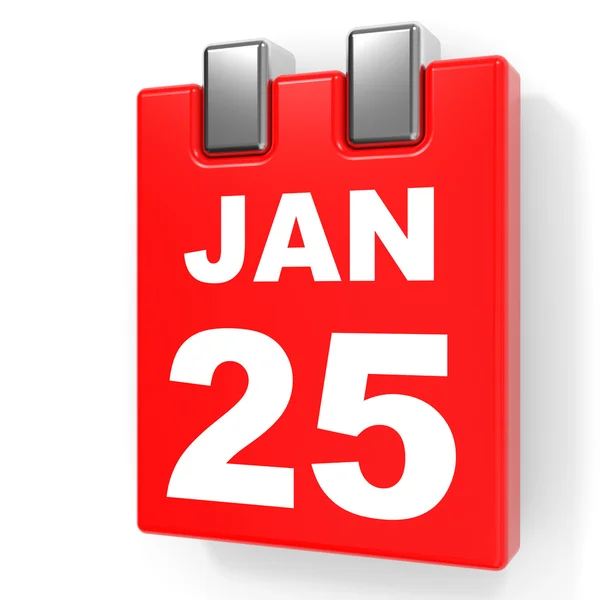 25 січня. Календар на білому тлі . — стокове фото