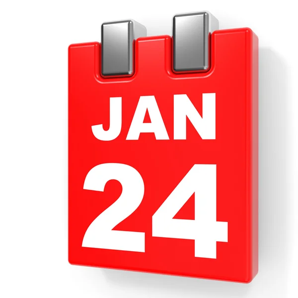 24 gennaio. Calendario su sfondo bianco . — Foto Stock