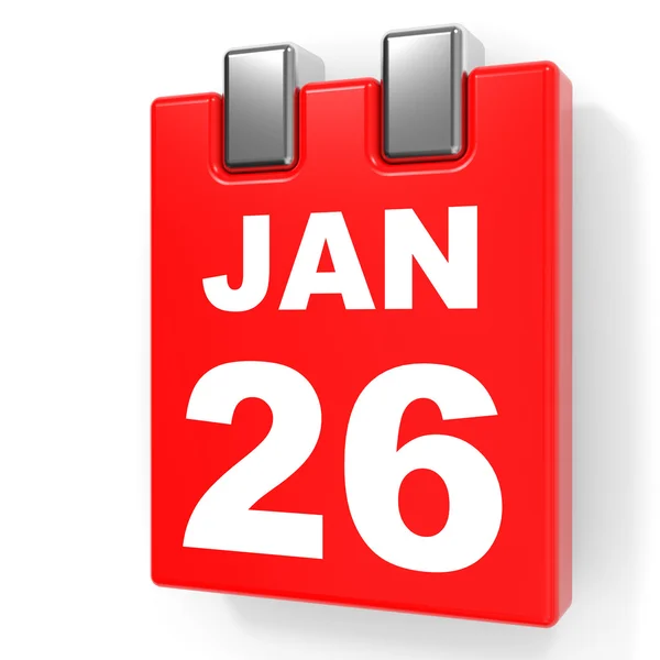 26 січня. Календар на білому тлі . — стокове фото