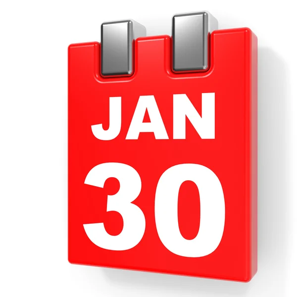30. Januar Kalender auf weißem Hintergrund. — Stockfoto