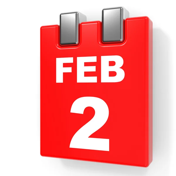 February 2. Calendar on white background. — Stock Photo, Image
