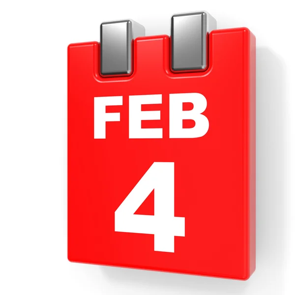 February 4. Calendar on white background. — Stock Photo, Image