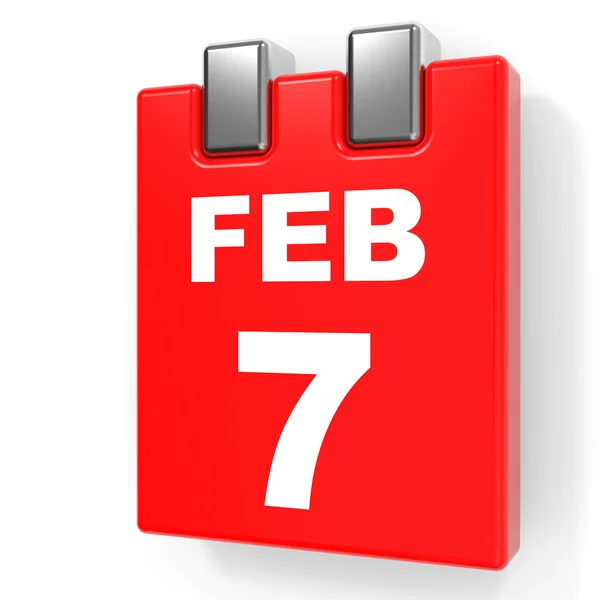 February 7. Calendar on white background. — Stock Photo, Image