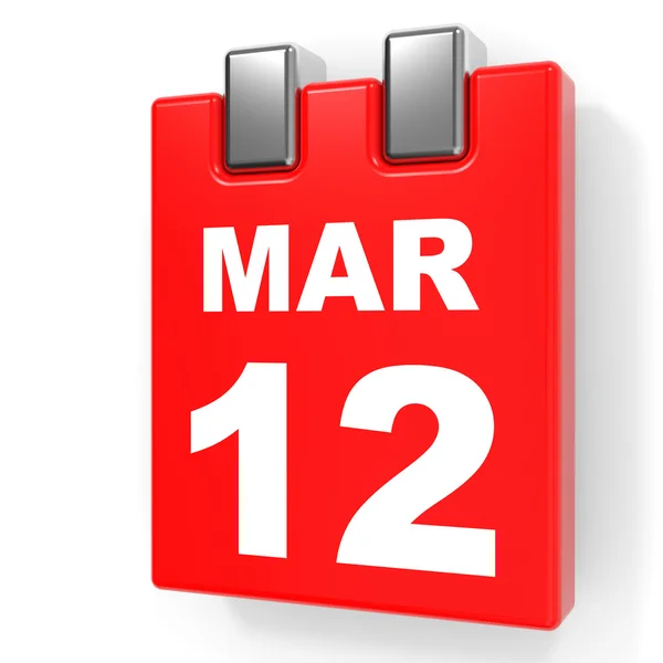 March 12. Calendar on white background. — Stock Photo, Image