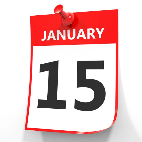 15 januari. Kalender op witte achtergrond. — Stockfoto