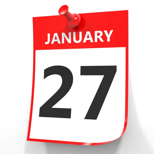 27 januari. Kalender op witte achtergrond. — Stockfoto