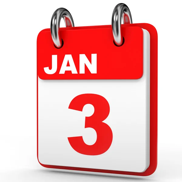 3 января. календарь на белом фоне . — стоковое фото